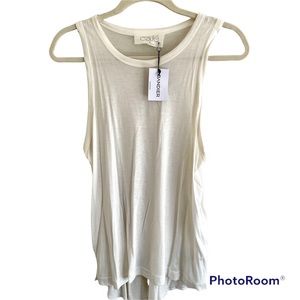 Bandier Cale‎ Creamy White Chantelle Tank Top M